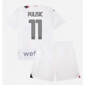 AC Milan Christian Pulisic #11 Dětské Venkovní dres komplet 2023-24 Krátký Rukáv (+ trenýrky)